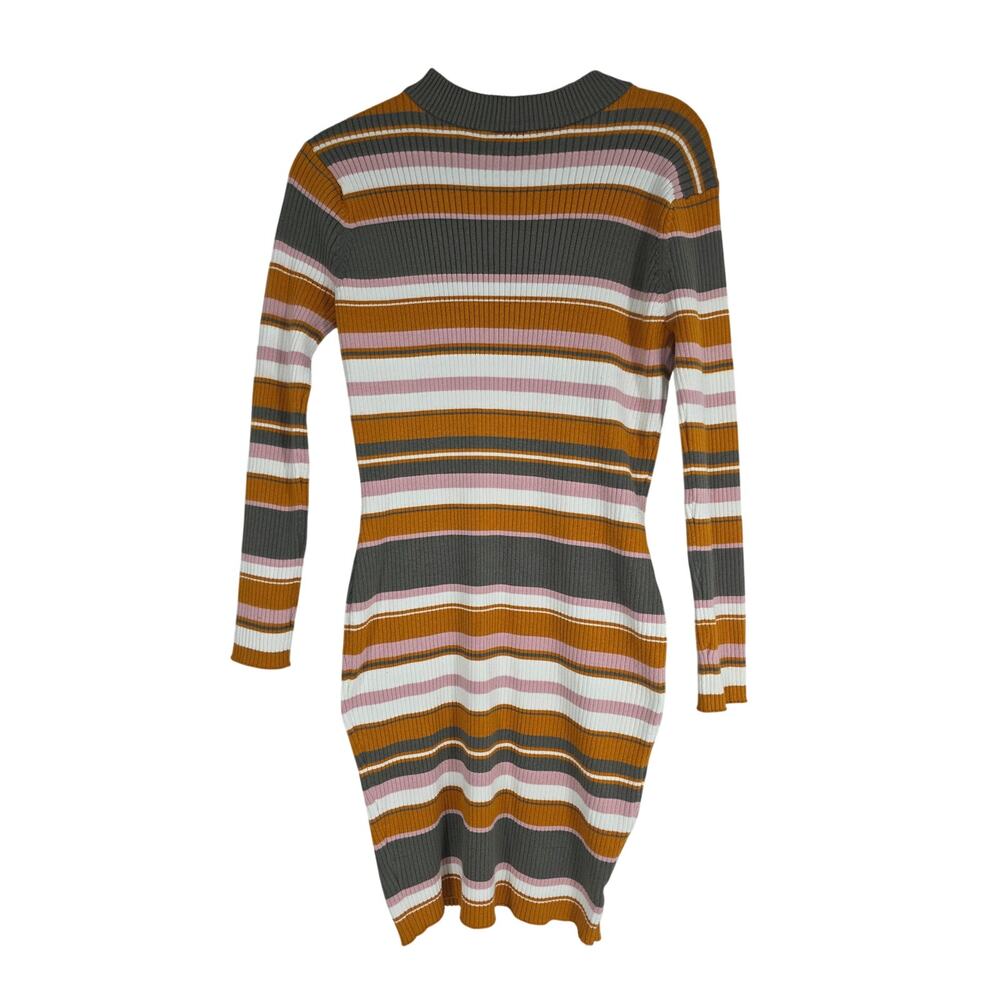 Say What 2X Rib Knit Sweater Dress Striped Mock Neck Bodycon Plus Size Fall Cute